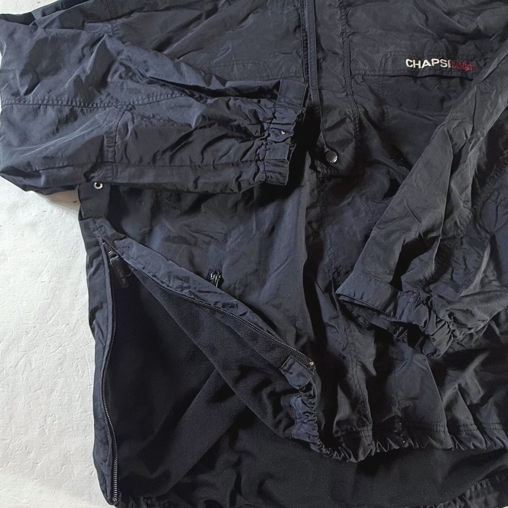 Chaps Ralph Lauren Anorak Mens XL Navy Vintage Nylon Windbreaker Rain Jacket - Picture 5 of 10